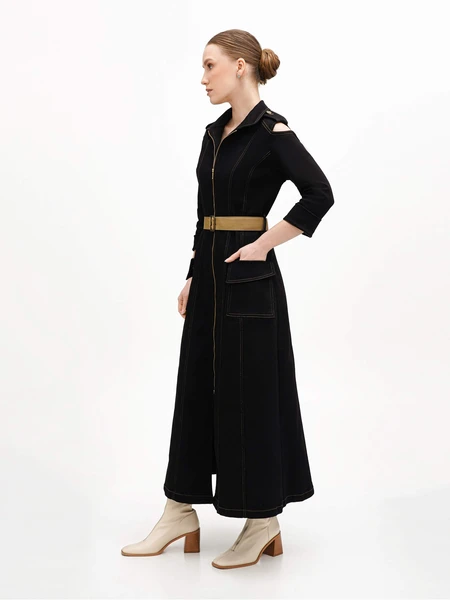 Чорна джинсова сукня maxi