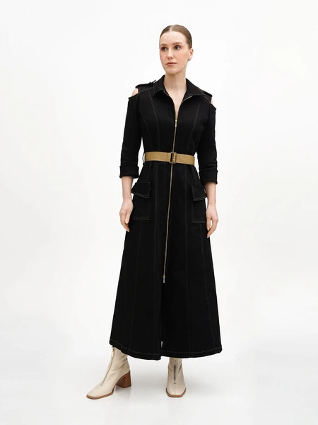 Чорна джинсова сукня maxi
